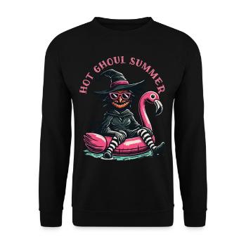 Hot Ghoul Summer Hexen Flamingo Spaß - Unisex Pullover - Schwarz - Vorne - Alina (178cm) & Michal (187cm)