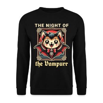 Kawaii Vampire Cat The Night Of The Vampire - Unisex Sweatshirt - black - Front - Alina (178cm) & Michal (187cm)