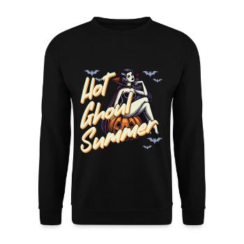 Heiße Ghoul Sommernacht Halloween Spaß - Unisex Pullover - Schwarz - Vorne - Alina (178cm) & Michal (187cm)