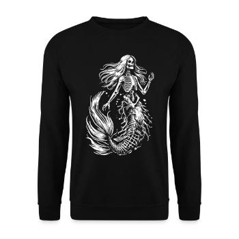 Skeleton Mermaid Mystic Creature - Unisex Sweatshirt - black - Front - Alina (178cm) & Michal (187cm)
