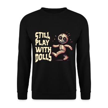 Toujours en train de jouer avec des poupées Poupée vaudou effrayante - Sweat-shirt Unisexe - noir - Devant - Alina (178cm) & Michal (187cm)