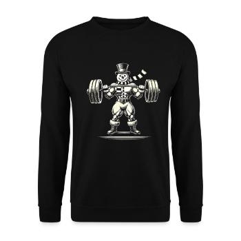 Bonhomme de neige fort avec haltérophilie - Sweat-shirt Unisexe - noir - Devant - Alina (178cm) & Michal (187cm)