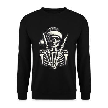 Cool Skeleton Christmas Style - Unisex Sweatshirt - black - Front - Alina (178cm) & Michal (187cm)
