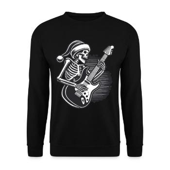 Skeleton Noël Guitariste de Rock - Sweat-shirt Unisexe - noir - Devant - Alina (178cm) & Michal (187cm)