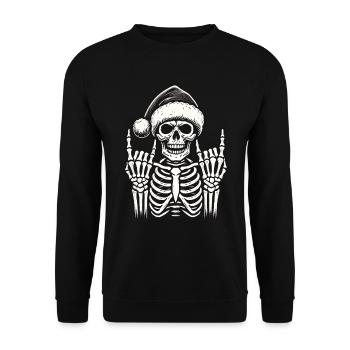 Crâne de Noël Musique Rock - Sweat-shirt Unisexe - noir - Devant - Alina (178cm) & Michal (187cm)