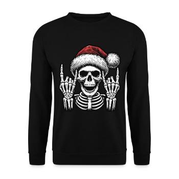 Christmas skull rocks winter - Unisex Sweatshirt - black - Front - Alina (178cm) & Michal (187cm)