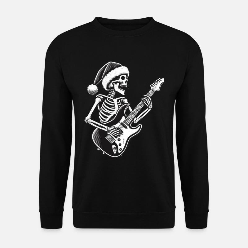 Rocking Christmas Skeleton Guitarist - Unisex Sweatshirt - black