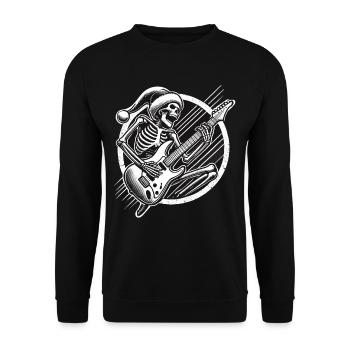 Jupe de Noël Père Noël squelette avec guitare - Sweat-shirt Unisexe - noir - Devant - Alina (178cm) & Michal (187cm)