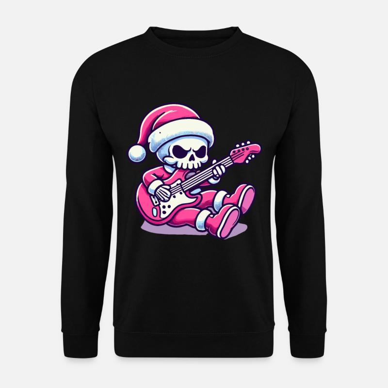 Christmas Skeleton Rocks Guitar Christmas - Unisex Sweatshirt - black