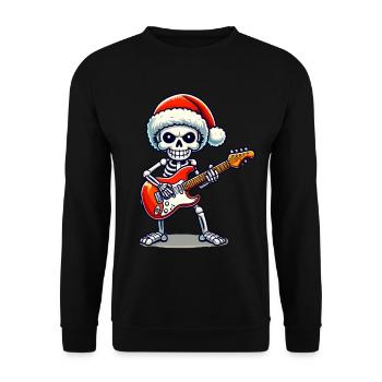 Christmassy skeleton guitarist rocks - Unisex Sweatshirt - black - Front - Alina (178cm) & Michal (187cm)