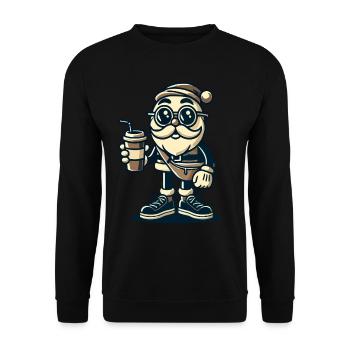 Snob Santa Claus Cool With Drink - Unisex Sweatshirt - black - Front - Alina (178cm) & Michal (187cm)