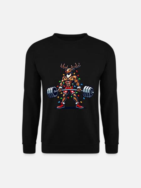 Noël Renne Bodybuilder Humour - Sweat-shirt Unisexe - noir