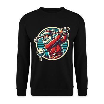 Golf Playing Santa Claus Retro Style - Unisex Sweatshirt - black - Front - Alina (178cm) & Michal (187cm)