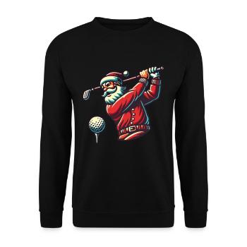 Santa Claus golfing - Unisex Sweatshirt - black - Front - Alina (178cm) & Michal (187cm)