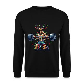 Noël Bodybuilder Renne Force - Sweat-shirt Unisexe - noir - Devant - Alina (178cm) & Michal (187cm)