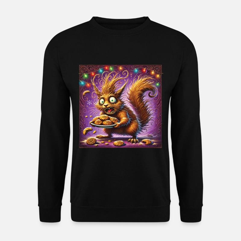 Christmas Stress Funny Mom Squirrel - Unisex Sweatshirt - black