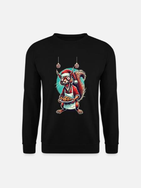 Weihnachtsstress Lustiges Mama Eichhörnchen - Unisex Pullover - Schwarz