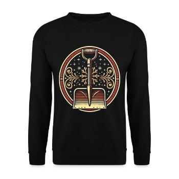 Funny Snow Shovel Christmas Design for - Unisex Sweatshirt - black - Front - Alina (178cm) & Michal (187cm)