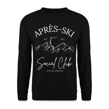 APRÈS SKI Social Club - Keep on Aperolin - Unisex Sweatshirt - black - Front - Alina (178cm) & Michal (187cm)
