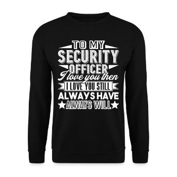 Security Officer Love My Security Officer - Unisex Sweatshirt - black - Front - Alina (178cm) & Michal (187cm)