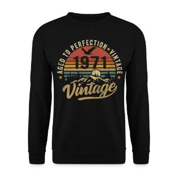 Millésime 1971 Born Legend Cadeau d’anniversaire - Sweat-shirt Unisexe - noir - Devant - Alina (178cm) & Michal (187cm)