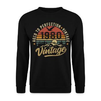 Millésime 1980 Born Legend Cadeau d’anniversaire - Sweat-shirt Unisexe - noir - Devant - Alina (178cm) & Michal (187cm)