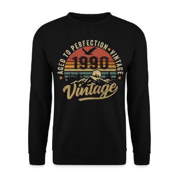 Millésime 1990 Born Legend Cadeau d’anniversaire - Sweat-shirt Unisexe - noir - Devant - Alina (178cm) & Michal (187cm)