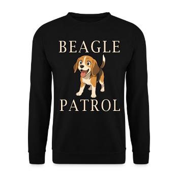 Beagle Patrol - Unisex Pullover - Schwarz - Vorne - Alina (178cm) & Michal (187cm)