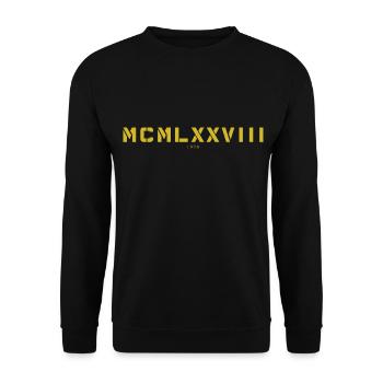 Römische Zahl Geburtsjahr Made in 1978 - Unisex Pullover - Schwarz - Vorne - Alina (178cm) & Michal (187cm)