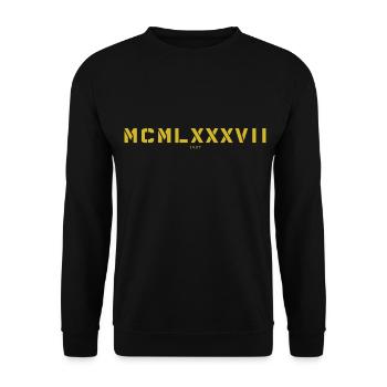Chiffre romain année de naissance Fabriqué en 1987 - Sweat-shirt Unisexe - noir - Devant - Alina (178cm) & Michal (187cm)