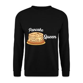 Pancake Pfannenkuchen Süßes Frühstück Essen - Unisex Pullover - Schwarz - Vorne - Alina (178cm) & Michal (187cm)