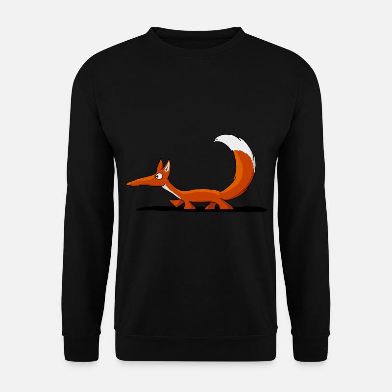 kleiner süßer lustiger comic Fuchs skizze Geschenk - Unisex Pullover - Schwarz
