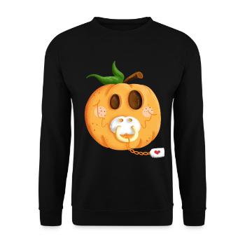 Bébé ventre citrouille I grossesse I cadeau - Sweat-shirt Unisexe - noir - Devant - Alina (178cm) & Michal (187cm)