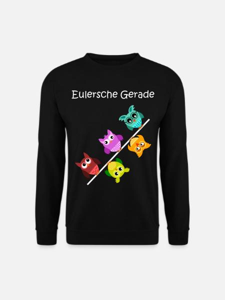 eulersche gerade, Eulen, Geschenk für Mathematiker - Unisex Pullover - Schwarz