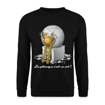 Art et pétanque - Sweat-shirt Unisexe - noir - Devant - Alina (178cm) & Michal (187cm)