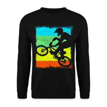BMX / Bmx Bike Bicycle - Unisex Sweatshirt - black - Front - Alina (178cm) & Michal (187cm)