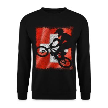 BMX Switzerland - Bmx Bike - Unisex Sweatshirt - black - Front - Alina (178cm) & Michal (187cm)
