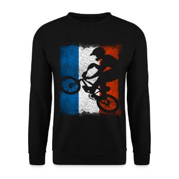 BMX France / bmx / Bmx / Vélo / Fahrrad - BMX - Sweat-shirt Unisexe - noir - Devant - Alina (178cm) & Michal (187cm)
