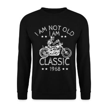 Motorradfahrer - Unisex Pullover - Schwarz - Vorne - Alina (178cm) & Michal (187cm)