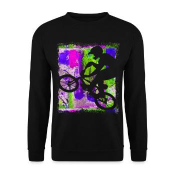 BMX bike - BMX riding - BMX bike - BMX rider - Unisex Sweatshirt - black - Front - Alina (178cm) & Michal (187cm)