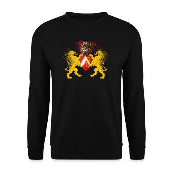 T-shirt Alsace Lions Coat of arms Omega - Unisex Sweatshirt - black - Front - Alina (178cm) & Michal (187cm)