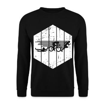 Triathlon Competition - Unisex Sweatshirt - black - Front - Alina (178cm) & Michal (187cm)