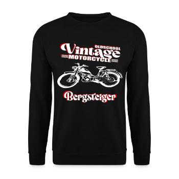 Bergsteiger MD 25 Mofa Kult - Unisex Pullover - Schwarz - Vorne - Alina (178cm) & Michal (187cm)