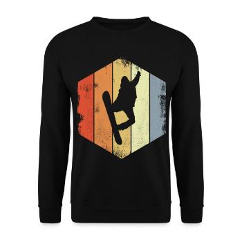 Vintage Snowboarder - Unisex Sweatshirt - black - Front - Alina (178cm) & Michal (187cm)