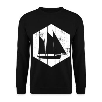 Segelboot - Unisex Pullover - Schwarz - Vorne - Alina (178cm) & Michal (187cm)