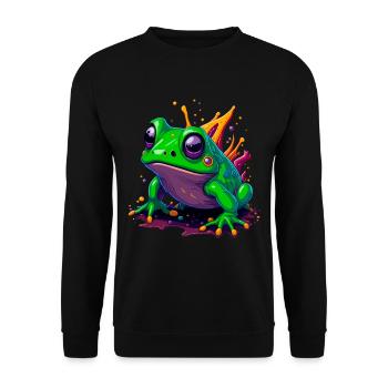 Nice frog - Unisex Sweatshirt - black - Front - Alina (178cm) & Michal (187cm)
