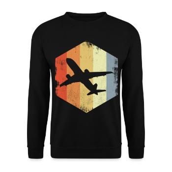 Avion à réaction vintage - Sweat-shirt Unisexe - noir - Devant - Alina (178cm) & Michal (187cm)