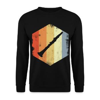 Dessin de clarinette vintage - Sweat-shirt Unisexe - noir - Devant - Alina (178cm) & Michal (187cm)