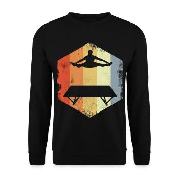 Croquis d’athlète trampoline - Sweat-shirt Unisexe - noir - Devant - Alina (178cm) & Michal (187cm)