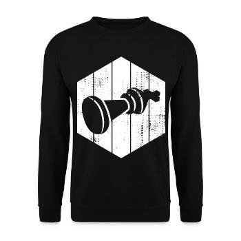 Dessin de pièces d’échecs - Sweat-shirt Unisexe - noir - Devant - Alina (178cm) & Michal (187cm)